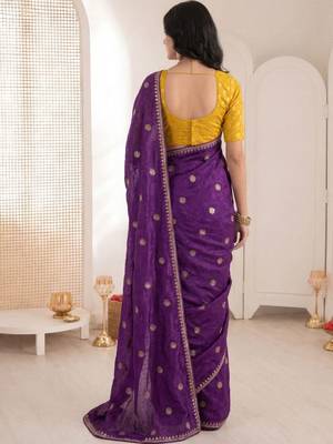 purple embellished embroidered saree 2