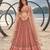 RUST NET THREAD WITH ZARI AND SEQUINCE WORK FESTIVE LEHENGA CHOLI SET FOR WOMEN'S