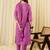 Lavender silk blend embroidered kurta trouser dupatta set