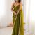 olive beads and stones satin saree