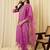 Lavender silk blend embroidered kurta trouser dupatta set