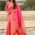 Pink ethnic motifs zari silk blend paithani saree