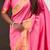 Pink ethnic motifs zari silk blend paithani saree