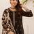 Black viscose rayon embroidered kurta trouser dupatta set