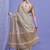 beige floral embroidered sequinned saree with unstitched blouse piece