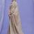beige floral embroidered sequinned saree with unstitched blouse piece