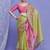 green women ethnic motifs linen blend designer saree