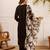 Black viscose rayon embroidered kurta trouser dupatta set