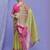 green women ethnic motifs linen blend designer saree