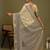 beige ethnic motifs satin block print saree