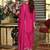Pink silk blend embroidered kurta trouser dupatta set