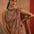 Beige floral silk cotton saree
