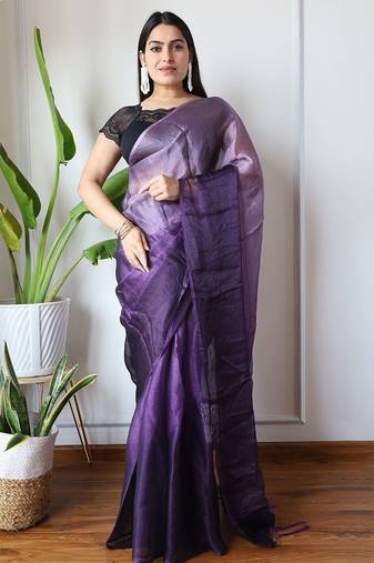 purple ombre dyed ethnic saree