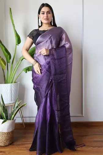 purple ombre dyed ethnic saree