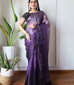purple ombre dyed ethnic saree