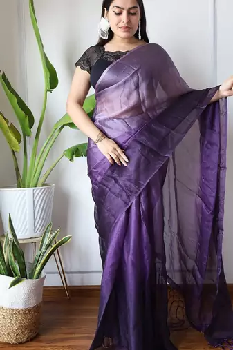 purple ombre dyed ethnic saree