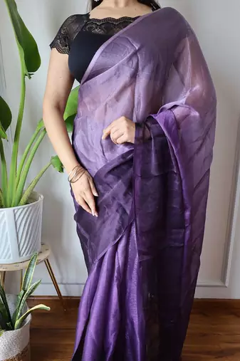 purple ombre dyed ethnic saree