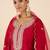 Pink silk blend embroidered kurta trouser dupatta set