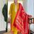 Mustard silk blend embroidered kurta trouser dupatta set