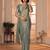 green women checked beads and stones embellished georgette saree
