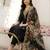 Black viscose rayon embroidered kurta trouser dupatta set