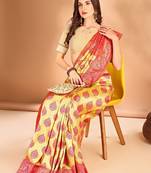 yellow woven design art silk blend designer dharmavaram saree