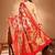 orange ethnic motifs woven design dharmavaram saree