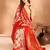 orange ethnic motifs woven design dharmavaram saree