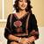 Black pure cotton printed kurta trouser dupatta set