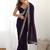 purple embellished zari satin heavy work saree with unstiched blouse