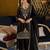 Black silk blend embroidered kurta trouser dupatta set