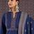 Blue pure cotton printed kurta trouser dupatta set