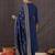 Blue pure cotton printed kurta trouser dupatta set