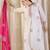 White pure cotton embroidered kurta trouser dupatta set