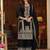 Black silk blend embroidered kurta trouser dupatta set
