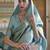 turquoise woven design zari kanjeevaram silk blend saree