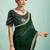 green embellished sequined chiffon saree