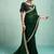 green embellished sequined chiffon saree