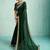 green embellished sequined chiffon saree
