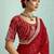 red striped chiffon saree with blouse