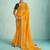 yellow women embellished sequinned chiffon designer saree