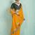 yellow women embellished sequinned chiffon designer saree