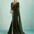 olive striped chiffon designer saree