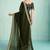 olive striped chiffon designer saree