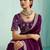 purple embellished sequinned chiffon designer saree