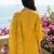 Yellow silk blend embroidered kurta trouser dupatta set