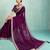 purple embellished sequinned chiffon designer saree