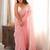 pink floral sequinned poly georgette designer saree