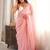 pink floral sequinned poly georgette designer saree