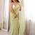 lime floral sequinned poly georgette designer saree